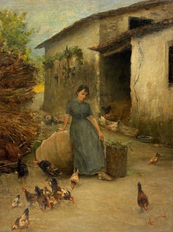 Cesare Ciani - Contadina Nell'aia