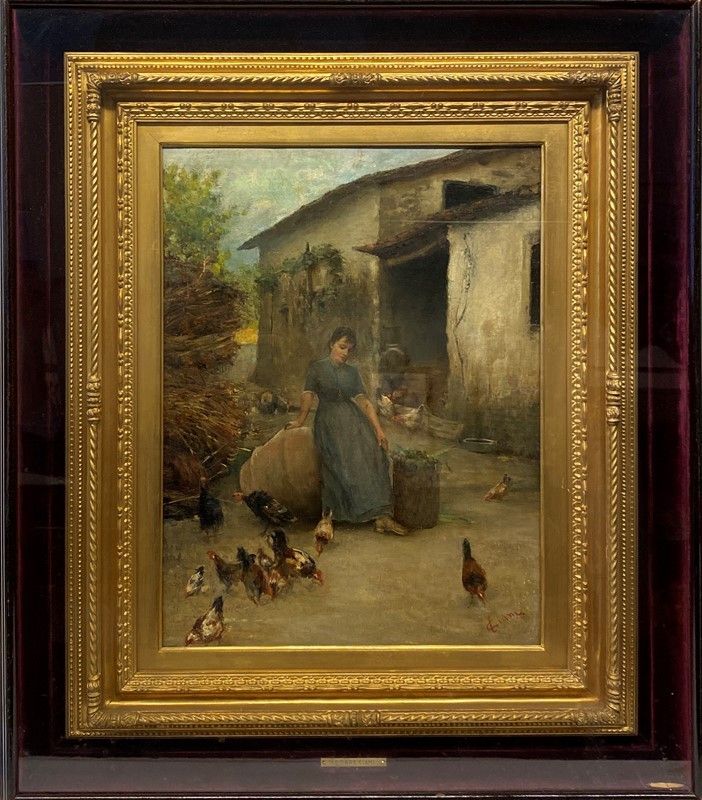 Cesare Ciani - Contadina Nell'aia