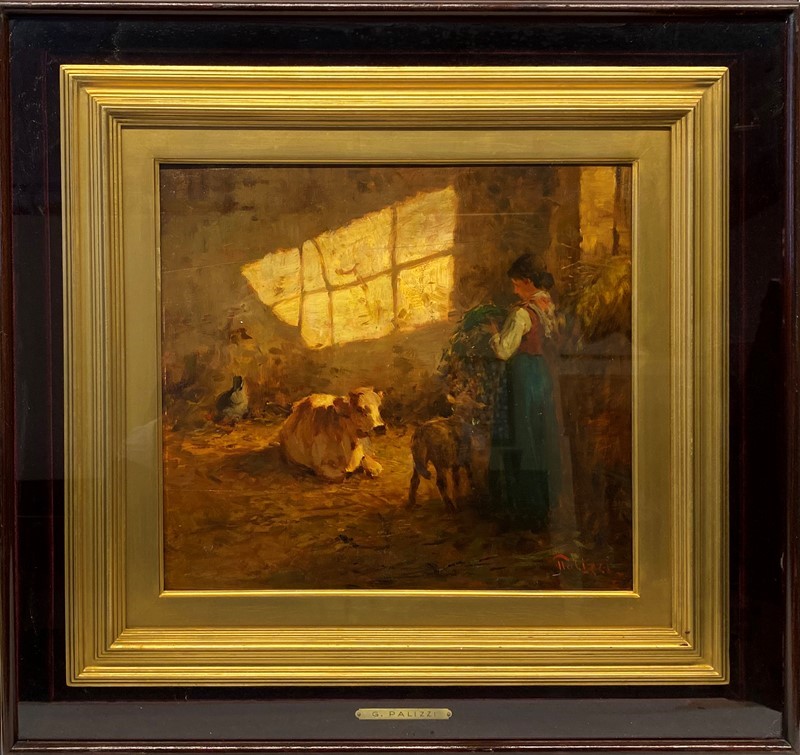 Filippo Palizzi - Interno di Stalla