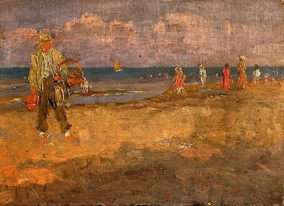 Figure sulla Spiaggia (fronte); Paesaggio (retro)