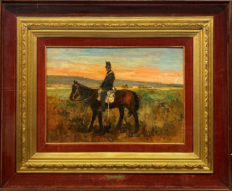 Giovanni Bartolena - Paesaggio con Artigliere a Cavallo