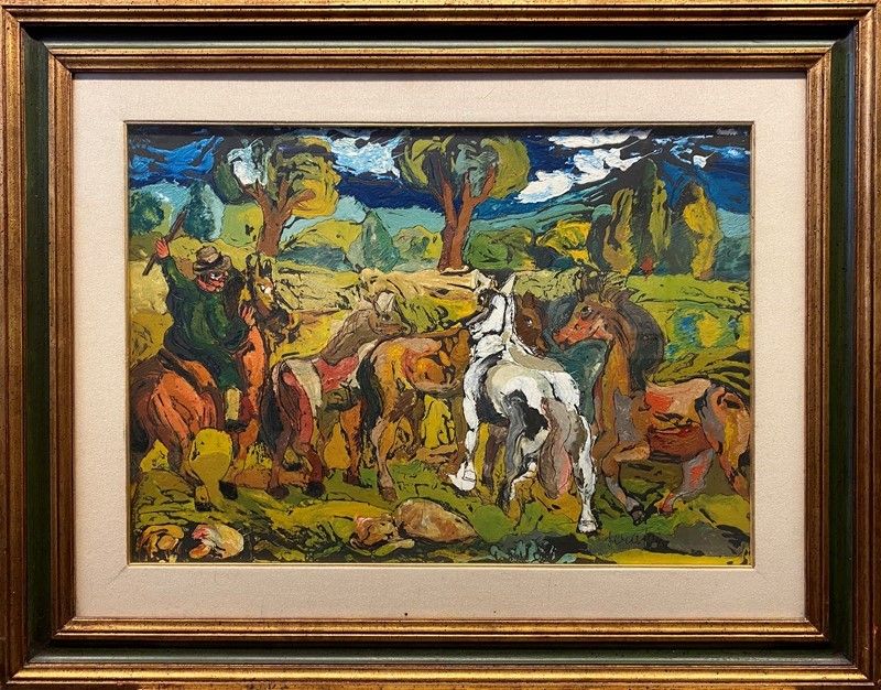 Giuseppe Serafini - Cavalli e Buttero