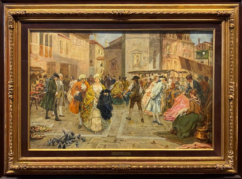 Attr. a Federico Andreotti - Scena di Mercato Veneziano del 1700