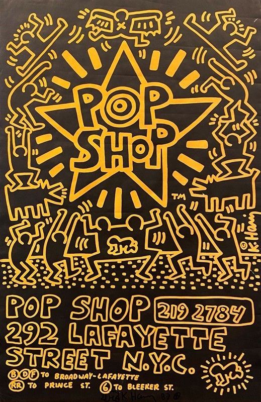 Keith Haring - Locandina Pop Shop Nyc