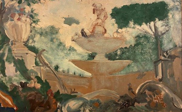Roga - Bozzetto di giardino con fontana