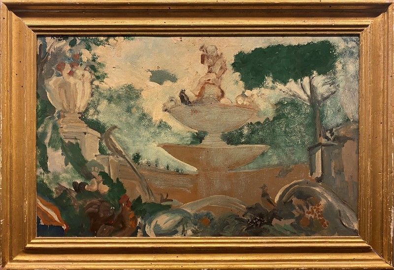Roga - Bozzetto di Giardino con Fontana