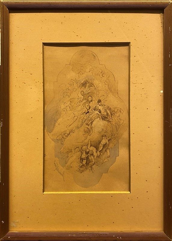 Eugen Johann Georg Klimsch - Bozzetto per Soffitto