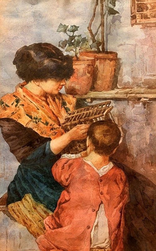 Anonimo, XIX sec. - Madre e figlia