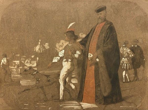 Anonimo, XIX sec. - Doge con paggio