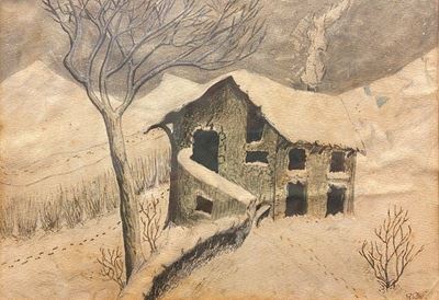 Paesaggio Innevato con Casolare