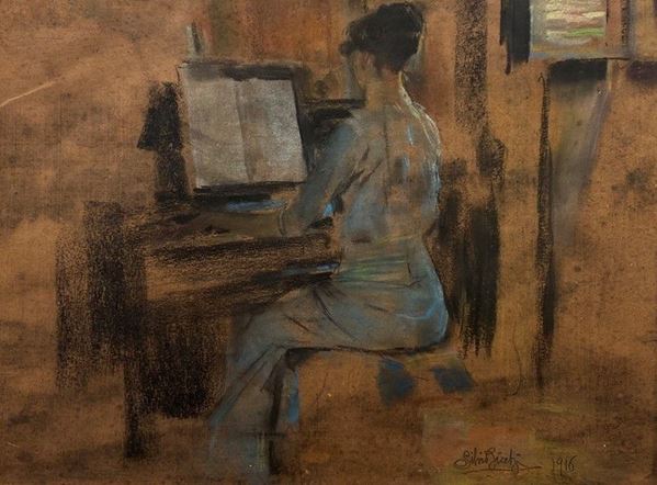 Silvio Bicchi - Donna l pianoforte