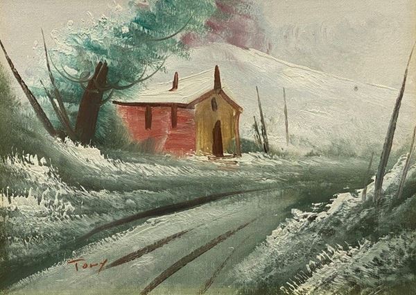 Anonimo, XX sec. - Snowy landscape
