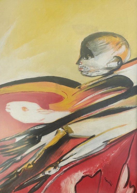 Remo Brindisi : Pastoral  - Oil painting on canvas - Auction  modern and contemporary art - Galleria Pananti Casa d'Aste