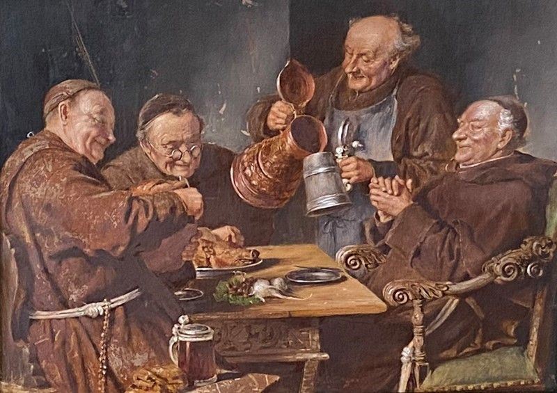 Eduard Theodor Ritter Von Grützner - Il Pranzo dei Frati