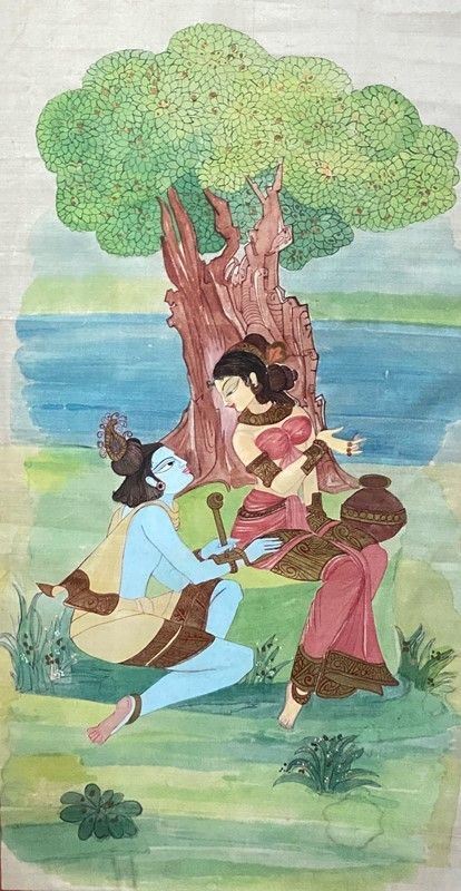 Krishna e Radha sotto l'albero