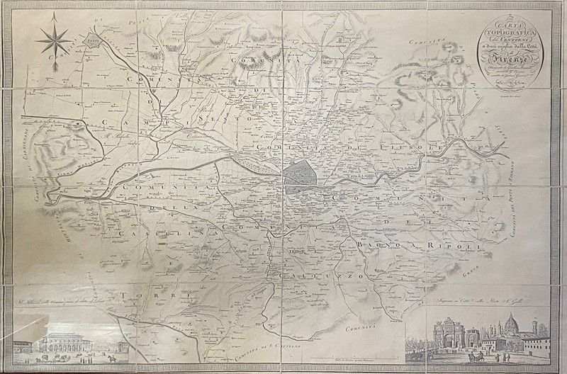 Carta Topografica dei Contorni a Dieci Miglia dalla Città di Firenze