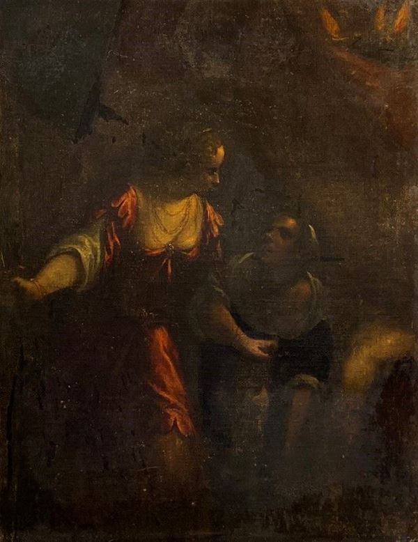 Scuola Lombarda,  XVII sec. - Giuditta con la testa di Oloferne