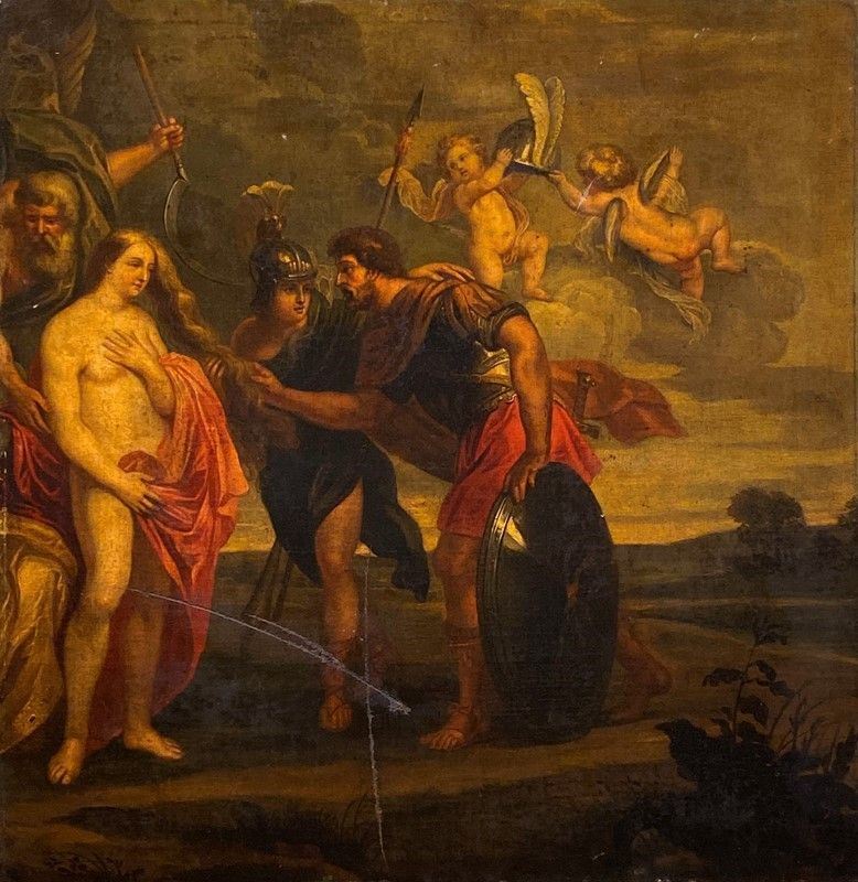 Scuola Fiamminga, Seconda Metà XVII Sec. - Elena e Paride