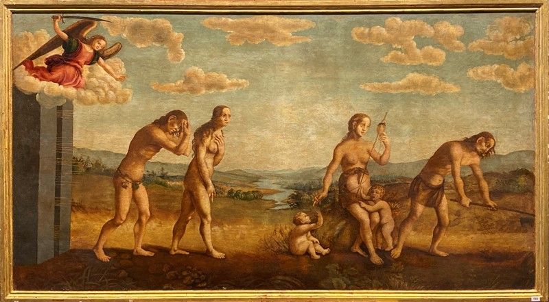 Attr. a Niccolò Soggi - La Cacciata dal Paradiso Terrestre e il Lavoro di Adamo ed Eva
