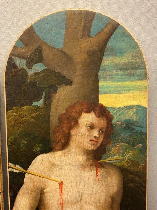 Scuola Veneta, Fine XVI Sec. - San Cristoforo e San Sebastiano