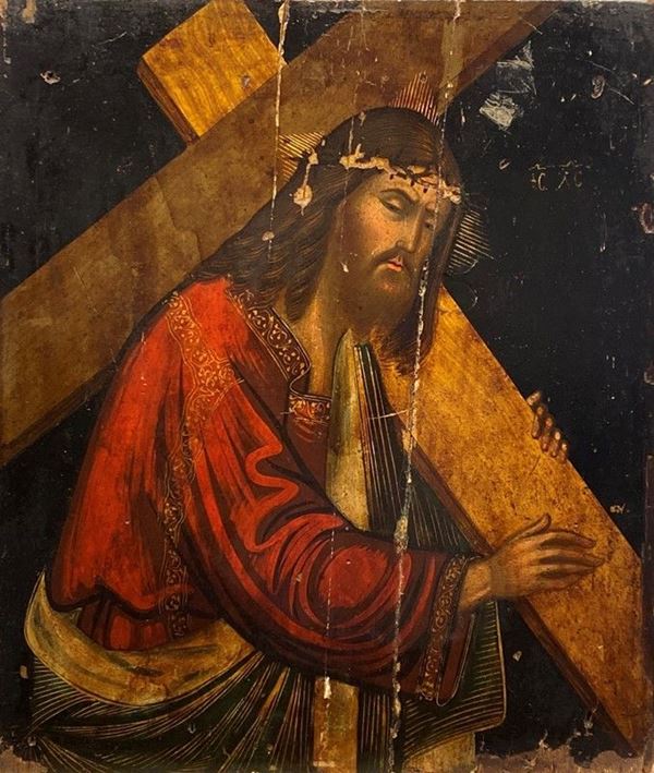 Scuola Veneto - Dalmata, XVII sec. - Cristo portacroce