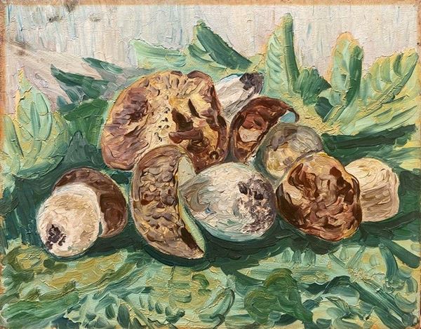 Anonimo, XX sec. - Still life with mushrooms