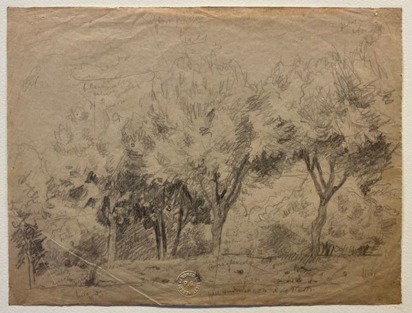 Romeo Costetti - Campagna con alberi