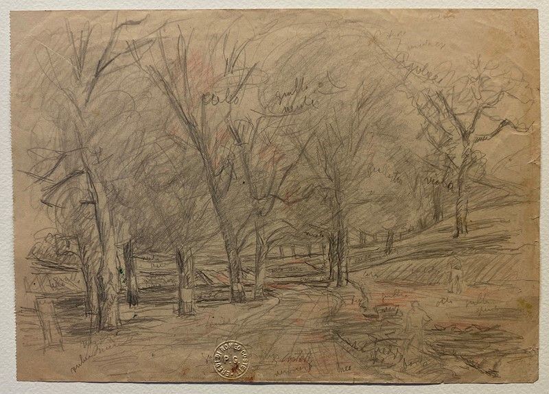 Romeo Costetti - Campagna con Alberi