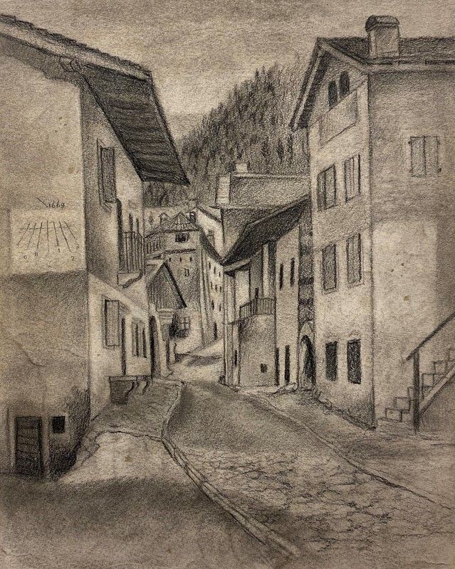 Ubaldo Oppi - Paesaggio Montano con Strada