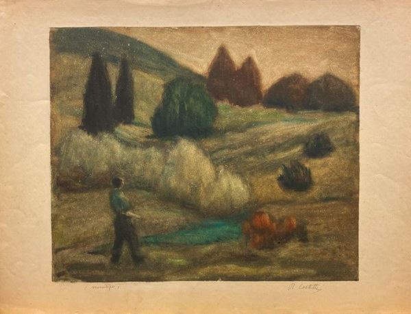Romeo Costetti - Il laghetto in montagna