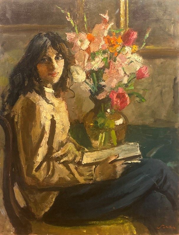 Giulio Salti - Fanciulla con Libro