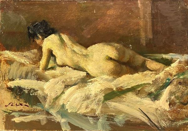 Giulio Salti - Nudo sdraiato di spalle