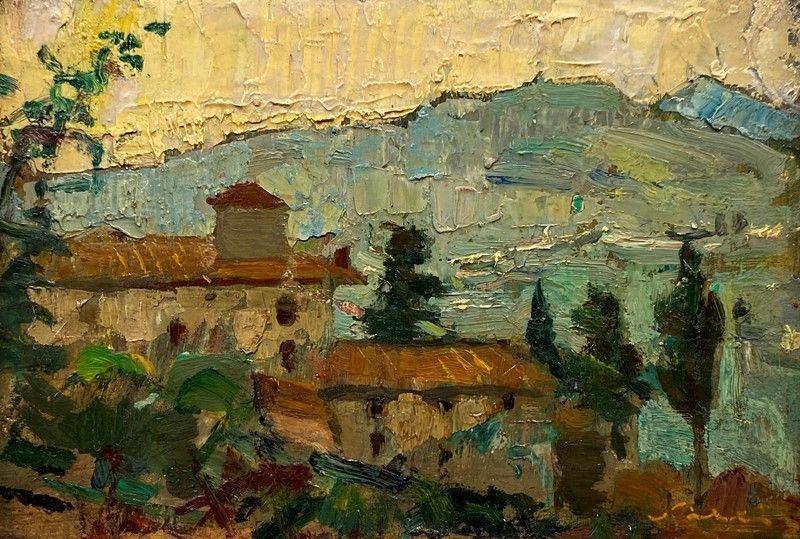 Giulio Salti - Paesaggio con Casolare di Campagna