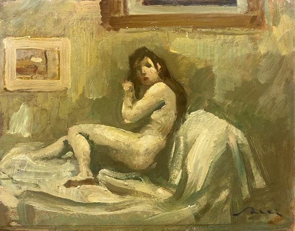 Giulio Salti - Modella che si pettina
