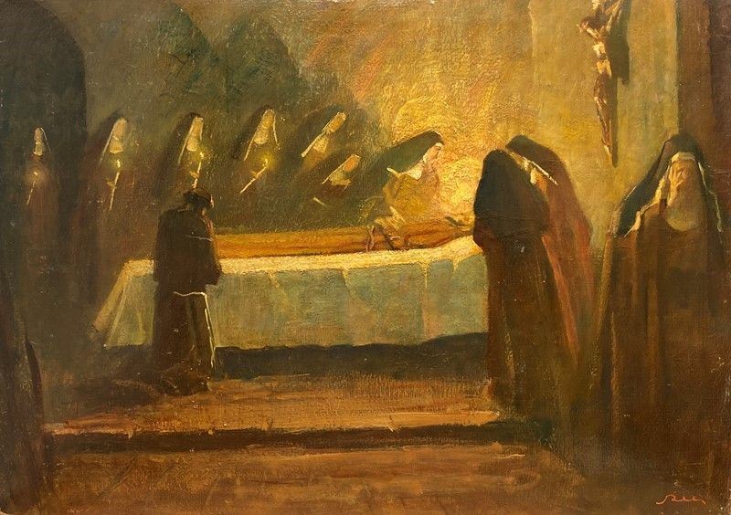 Giulio Salti - Il Pianto delle Clarisse - Morte di San Francesco