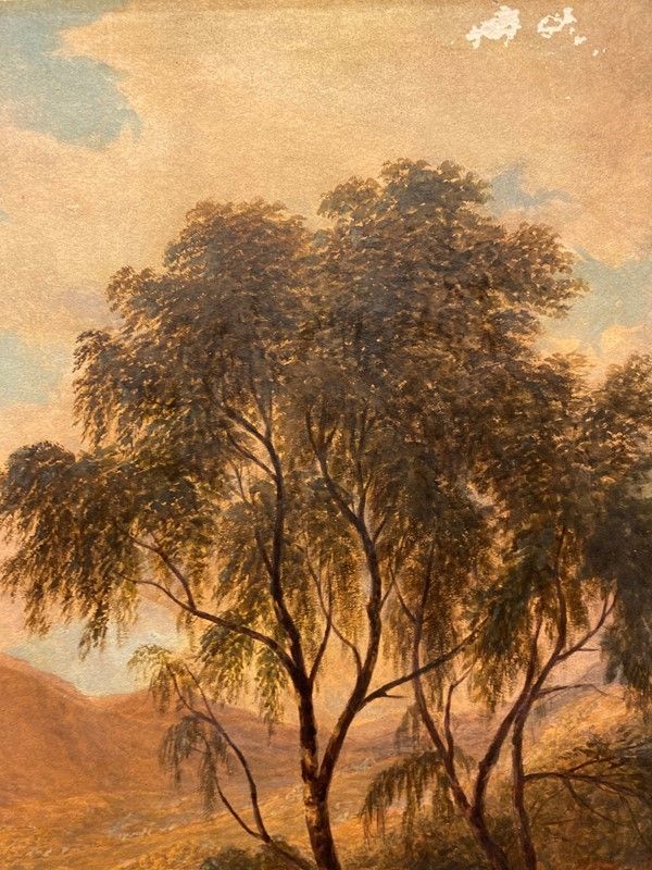 Joshua Wallis - Paesaggio con Pastore e Gregge