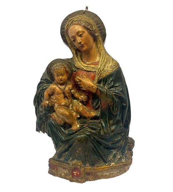 Scuola Toscana, XVII sec. - Madonna col bambino
