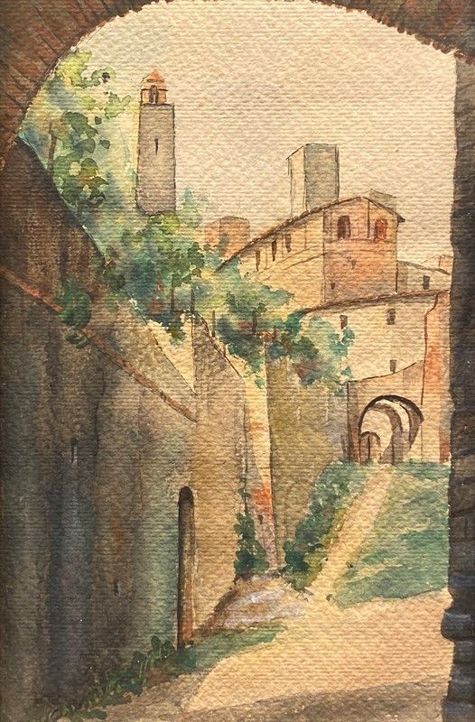 Anonimo, XX sec. - Scorcio di paese