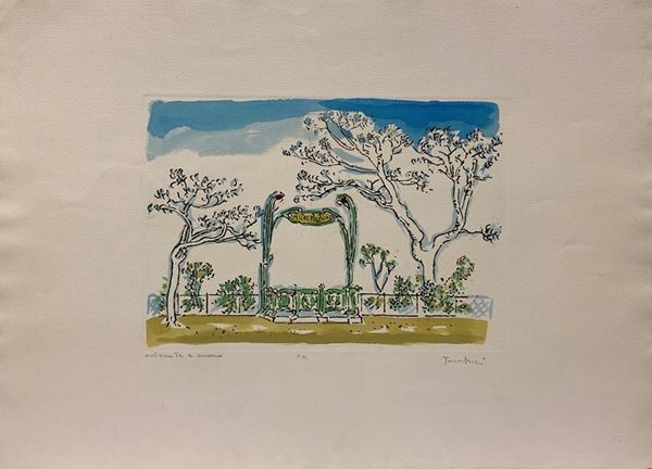 Orfeo Tamburi : Subways  - Lithography - Auction GRAPHICS, AND EDITIONS - Galleria Pananti Casa d'Aste