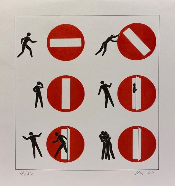 Abraham Clet : Senza titolo  (2020)  - Serigrafia - Asta GRAFICA, MULTIPLI ED EDIZIONI - Galleria Pananti Casa d'Aste