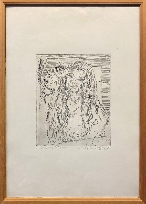 Silvio Loffredo : Donna con gatto  - Acquaforte - Asta GRAFICA, MULTIPLI ED EDIZIONI - Galleria Pananti Casa d'Aste