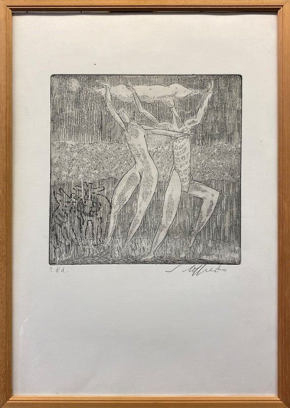 Silvio Loffredo : Figure  - Acquaforte - Asta GRAFICA, MULTIPLI ED EDIZIONI - Galleria Pananti Casa d'Aste