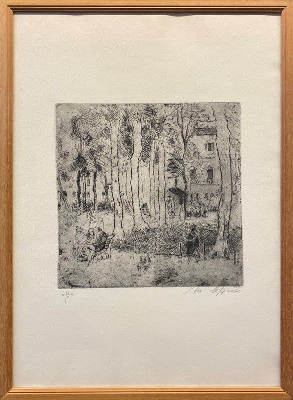 Silvio Loffredo : Figure nel parco  - Acquaforte - Asta GRAFICA, MULTIPLI ED EDIZIONI - Galleria Pananti Casa d'Aste