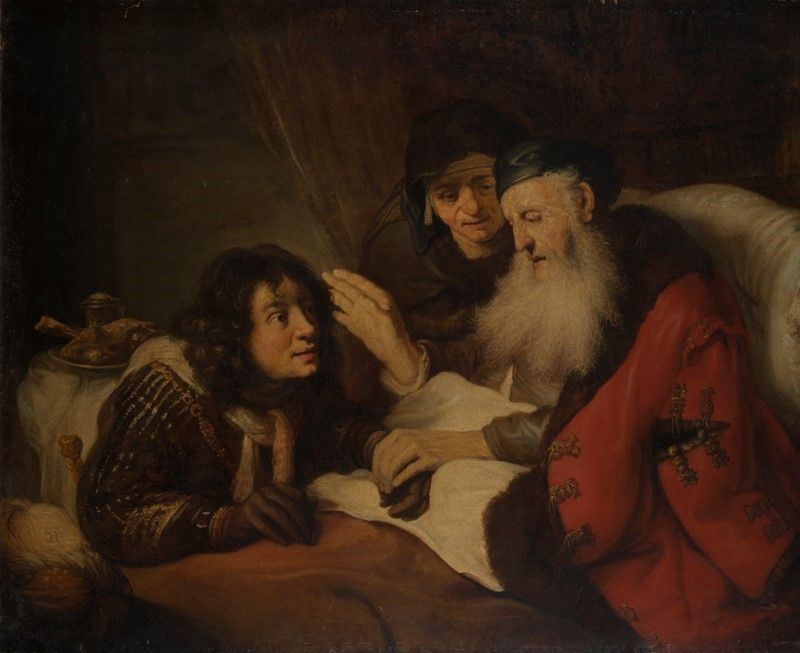 Scuola Olandese, XVII Sec. - Benedizione di Isacco (da Govert Flinck)