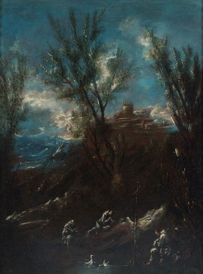 Paesaggio con Monaci in Preghiera