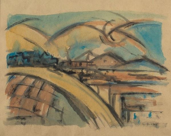 Leonardo Dudreville - Paesaggio futurista