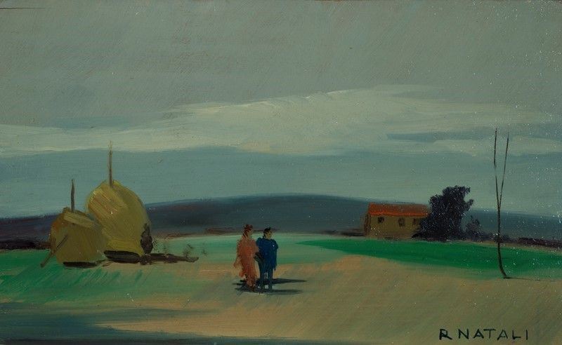 Renato Natali - Paesaggio con Figure
