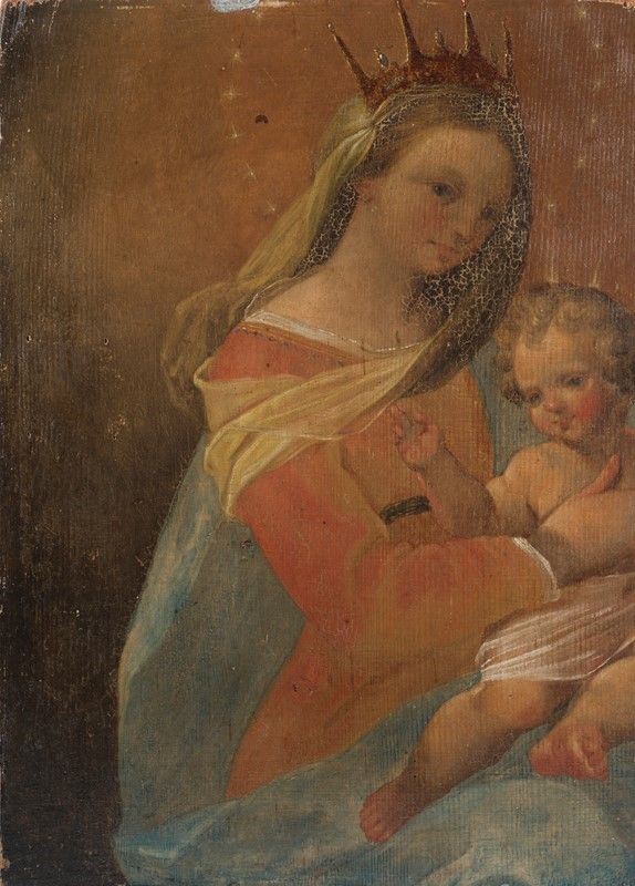 Scuola Senese, XVI - XVII sec. - Madonna col Bambino 