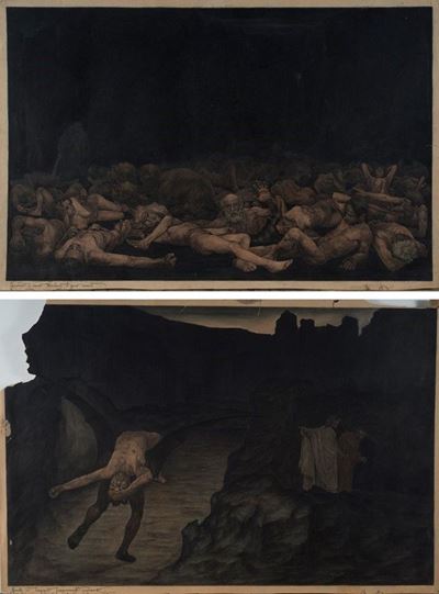 Due Bozzetti per Illustrazioni della Divina Commedia
