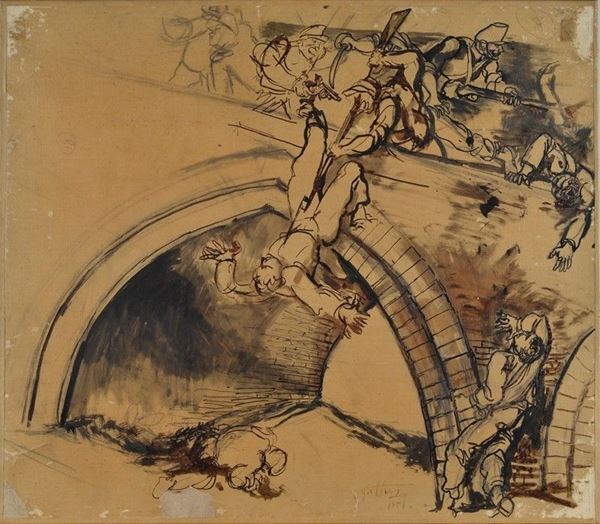 Renato Guttuso - Studio per la battaglia di Ponte Ammiraglio 